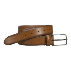 Johnston & Murphy Edge-Perfed Embossed Belt Tan