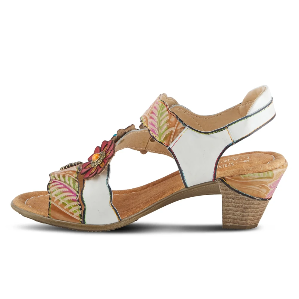 L'Artiste By Spring Step Aromas Sandal White Multi Leather (Women's) 2 L'Artiste By Spring Step Aromas Sandal White Multi Leather (Women's) - Image 2