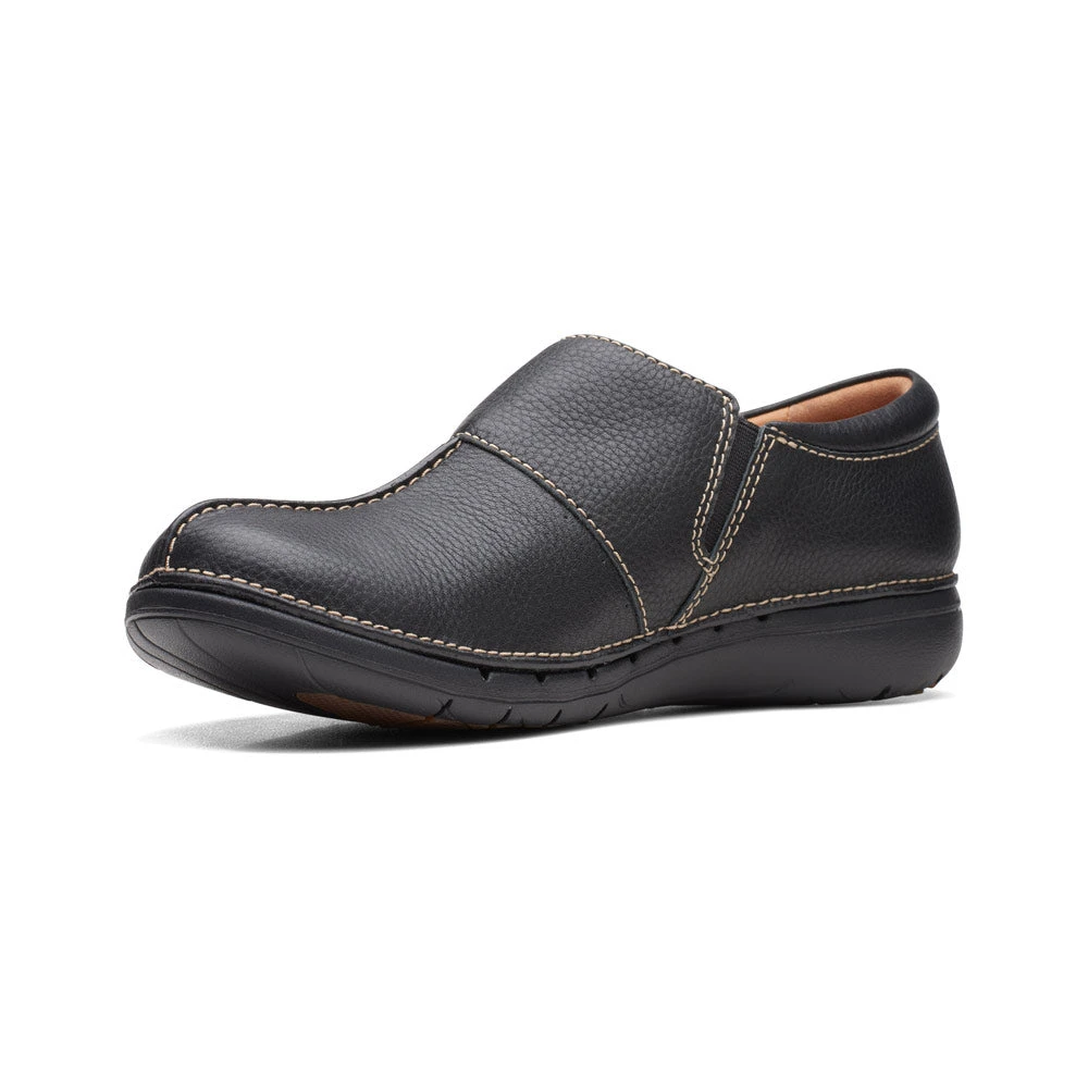 Clarks Un Loop Ave Slip-On Black Leather (Women's) 4 Clarks Un Loop Ave Slip-On Black Leather (Women's) - Image 4