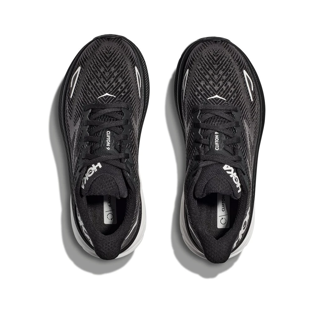Hoka One One Hoka Clifton 9 Running Shoe Black/White (Men's) 2 Hoka One One Hoka Clifton 9 Running Shoe Black/White (Men's) - Image 2