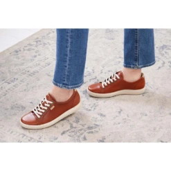 Ecco Soft 7 Cognac Leather Sneaker (Women's) 19 Ecco Soft 7 Cognac Leather Sneaker (Women's) -Shoes Sales Store EccoCogna