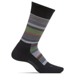 Feetures Be Bold Cushion Crew Socks In Black Multi (Men's)