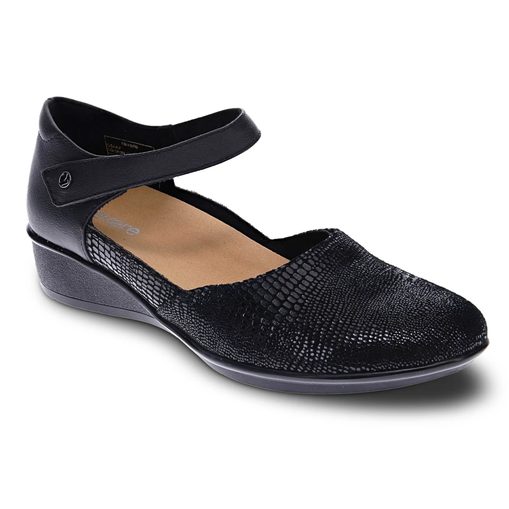 Revere Osaka Black Lizard Mary Jane Shoe (Women's) 1 Revere Osaka Black Lizard Mary Jane Shoe (Women's)