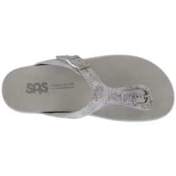 SAS Sanibel T-Strap Sandal Plata Silver (Women's) -Shoes Sales Store SANIBELPLATA 3