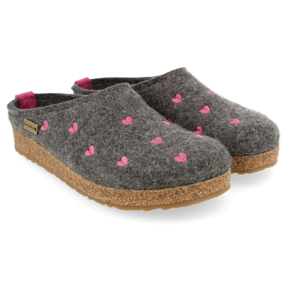Haflinger Cuoricini Grey Wool Slipper (Women's) 1 Haflinger Cuoricini Grey Wool Slipper (Women's)