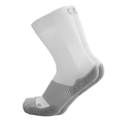OS1st Wide Wellness Performance Crew White Socks (Unisex)