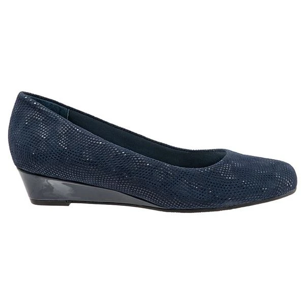 Trotters Lauren Navy 3D Patent Suede (Women's) 3 Trotters Lauren Navy 3D Patent Suede (Women's) - Image 3